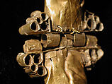 Bracelet, Gold fabricated from sheet, with repoussé decoration, punching, twisted wire, and granulation