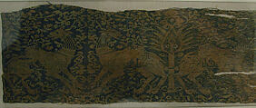 Textile with Confronted Camels Bearing the Invocation "O Compassionate", Silk