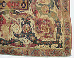 Carpet, Cotton (warp and weft), wool (pile); asymmetrically knotted pile