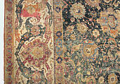 Carpet, Cotton (warp and weft), wool (pile); asymmetrically knotted pile