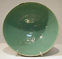 Bowl with Fish Motifs, Stonepaste; molded and glazed
