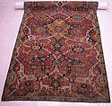 Carpet, Cotton (warp and weft), wool (weft and pile); asymmetrically knotted pile