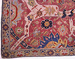 Carpet, Cotton (warp and weft), wool (weft and pile); asymmetrically knotted pile