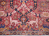 Carpet, Cotton (warp and weft), wool (weft and pile); asymmetrically knotted pile
