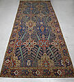 Carpet with Tree and Cartouche Design, Cotton (warp and weft), wool (pile); asymmetrically knotted pile
