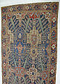 Carpet with Tree and Cartouche Design, Cotton (warp and weft), wool (pile); asymmetrically knotted pile