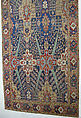 Carpet with Tree and Cartouche Design, Cotton (warp and weft), wool (pile); asymmetrically knotted pile