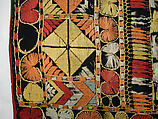 Panel, Cotton; embroidered in silk