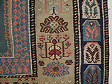 Carpet, Cotton (warp and weft), wool (weft), silk (weft), metal wrapped silk thread; tapestry-woven