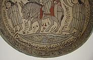 Bowl, Abu Zayd al-Kashani (Iranian), Stonepaste; polychrome inglaze and overglaze painted on opaque monochrome glaze (mina'i)