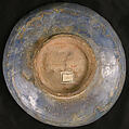 Dish with Scalloped Rim and Radial Pattern, Stonepaste; luster-painted, in-glaze painted, transparent colorless and blue glaze