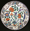 Dish, Stonepaste; polychrome-painted under transparent glaze