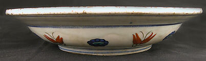 Dish, Stonepaste; polychrome-painted under transparent glaze