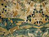 Pictorial Carpet, Silk (warp, weft, and pile), metal wrapped thread; asymmetrically knotted pile, brocaded