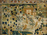 Pictorial Carpet, Silk (warp, weft, and pile), metal wrapped thread; asymmetrically knotted pile, brocaded