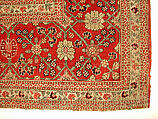 Millefleur Carpet with a Flower-and-Trellis Pattern, Cotton (warp and weft), wool (pile); asymmetrically knotted pile