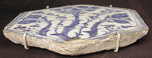 Hexagonal Tile, Stonepaste; underglaze painted
