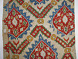 Textile Fragment, Linen, silk; plain weave, embroidered