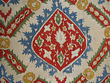 Textile Fragment, Linen, silk; plain weave, embroidered
