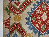 Textile Fragment, Linen, silk; plain weave, embroidered