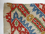 Textile Fragment, Linen, silk; plain weave, embroidered