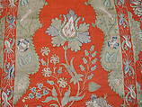 Cover or Hanging, Wool, silk, metal wrapped thread; twill weave, embroidered