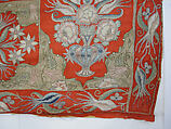 Cover or Hanging, Wool, silk, metal wrapped thread; twill weave, embroidered