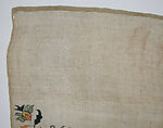 Towel End, Linen, silk; plain weave, embroidered