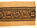 Textile Fragment, Wool, linen; plain weave, tapestry weave