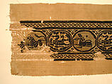 Textile Fragment, Wool, linen; plain weave, tapestry weave