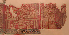Fragmentary Band with Scenes from the Infancy of Christ, Wool, linen, silk; warp-faced compound twill