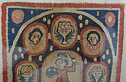 Square with Warrior, Wool, linen; plain weave, tapestry weave