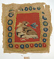 Textile Fragment, Wool, linen; plain weave, tapestry weave