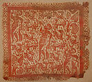 Square with Bucolic Landscape, Linen, wool; plain weave, tapestry weave