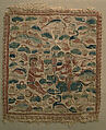 Square with Putti in a Nilotic Landscape, Linen, wool; plain weave, tapestry weave