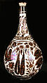 Pear-Shaped Bottle with a Bullock Design, Stonepaste; luster-painted on opaque white glaze