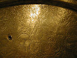 Tray of Yemeni Sultan al-Mu'ayyad ibn Yusuf, Ahmad ibn Husayn al-Mosuli, Brass; inlaid with silver