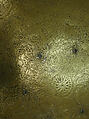 Tray, Brass; engraved and inlaid with silver and black compound