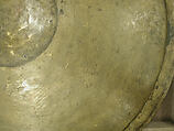 Tray, Brass; engraved and inlaid with silver and black compound
