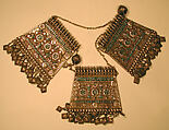 Tripartite Pectoral Ornament, Silver, turquoise