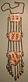Tripartite Pectoral Ornament, Silver; fire-gilded, with stamped beading, silver shot, decorative wire, wire chains, embossed pendants, and glass inlays over red foil, lacquer, or cloth