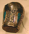 Ring, Silver; chased, with vegetal and animal motifs, openwork, and inset turquoises