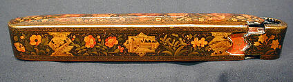 Pen Box with Architectural Cartouches, &#39;Ali Ashraf (Iranian), Papier-maché; painted, sprinkled with mica, and lacquered
