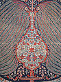 Woven Wall Hanging, Wool, metal wrapped thread; double interlocking twill; tapestry weave, embroidered
