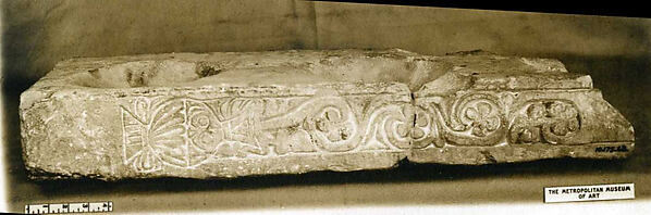 Fragment of a Stand for Water Jars Carved with a Vase and Vegetal Scroll by an unrecorded maker, The Metropolitan Museum of Art