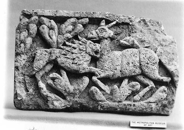 Limestone Fragment from a Frieze with a Lion Attacking an Ibex by an unrecorded maker, The Metropolitan Museum of Art