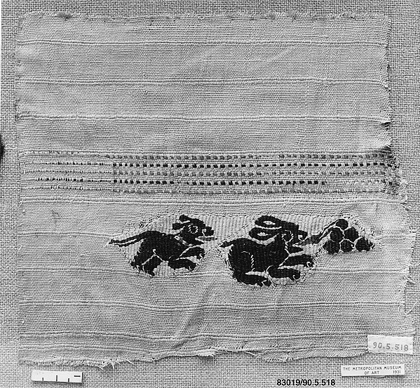 Fragment with a Dog, Hare, and a Bunch of Grapes by an unrecorded maker, The Metropolitan Museum of Art