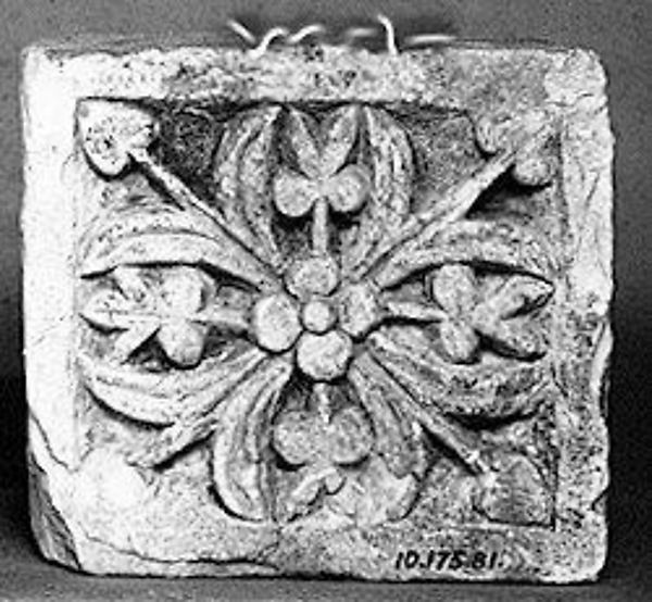 Limestone Block with a Rosette in a Square, 6th–7th century