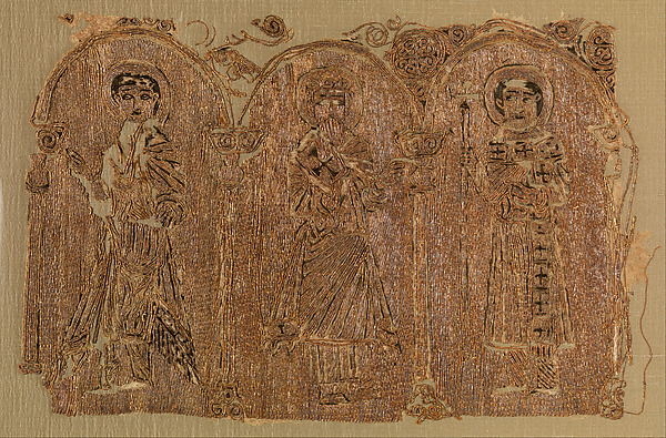 Embroidered Textile with Three Saints by an unrecorded maker, The Metropolitan Museum of Art