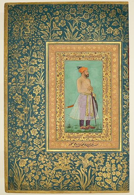 "Portrait of Sayyid Abu'l Muzaffar Khan, Khan Jahan Barha", Folio from the Shah Jahan Album